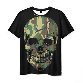 Мужская футболка 3D с принтом Череп Армия в Кировске, 100% полиэфир | прямой крой, круглый вырез горловины, длина до линии бедер | army | biker | ffm | skeleton | skull | армия | байкер | камуфляж | каска | скелет | череп | шлем