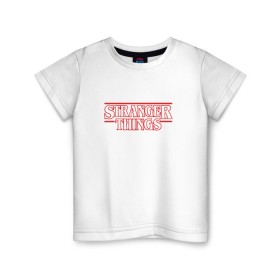 Детская футболка хлопок с принтом Stranger Things в Кировске, 100% хлопок | круглый вырез горловины, полуприлегающий силуэт, длина до линии бедер | stranger things | очень странные дела