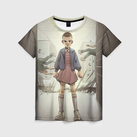 Женская футболка 3D с принтом Girl в Кировске, 100% полиэфир ( синтетическое хлопкоподобное полотно) | прямой крой, круглый вырез горловины, длина до линии бедер | stranger things | очень странные дела