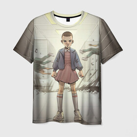 Мужская футболка 3D с принтом Girl в Кировске, 100% полиэфир | прямой крой, круглый вырез горловины, длина до линии бедер | stranger things | очень странные дела