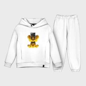 Детский костюм хлопок Oversize с принтом Golden Freddy в Кировске,  |  | five nights at freddys | golden freddy | золотой фредди | медведь | мишка