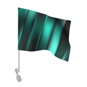 Флаг для автомобиля с принтом Emerald lines в Кировске, 100% полиэстер | Размер: 30*21 см | абстракция | геометрия | зеленый