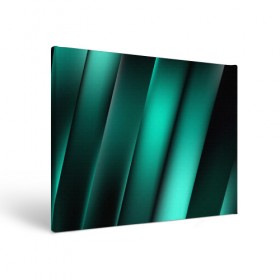 Холст прямоугольный с принтом Emerald lines в Кировске, 100% ПВХ |  | абстракция | геометрия | зеленый