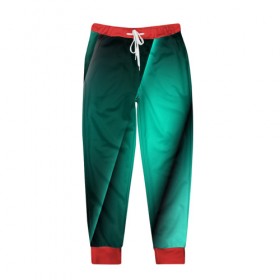 Мужские брюки 3D с принтом Emerald lines в Кировске, 100% полиэстер | манжеты по низу, эластичный пояс регулируется шнурком, по бокам два кармана без застежек, внутренняя часть кармана из мелкой сетки | абстракция | геометрия | зеленый