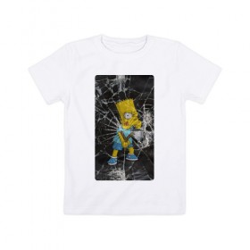 Детская футболка хлопок с принтом Барт в Кировске, 100% хлопок | круглый вырез горловины, полуприлегающий силуэт, длина до линии бедер | Тематика изображения на принте: 