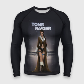 Мужской рашгард 3D с принтом TOMB RAIDER в Кировске,  |  | game | girl | gun | lara croft | tomb raider | девушка | игра | оружие | пистолет