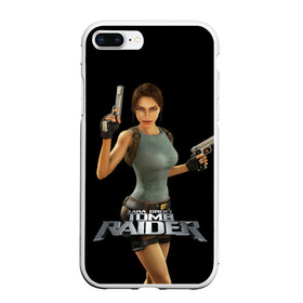 Чехол для iPhone 7Plus/8 Plus матовый с принтом TOMB RAIDER в Кировске, Силикон | Область печати: задняя сторона чехла, без боковых панелей | game | girl | gun | lara croft | tomb raider | девушка | игра | оружие | пистолет