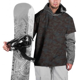 Накидка на куртку 3D с принтом Горный камуфляж в Кировске, 100% полиэстер |  | Тематика изображения на принте: военный | коричневый | пятна | серый