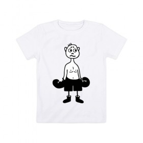 Детская футболка хлопок с принтом Боксер в Кировске, 100% хлопок | круглый вырез горловины, полуприлегающий силуэт, длина до линии бедер | 