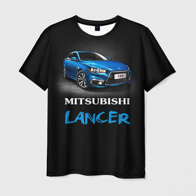 Мужская футболка 3D с принтом Mitsubishi Lancer в Кировске, 100% полиэфир | прямой крой, круглый вырез горловины, длина до линии бедер | auto | lancer | mitsubishi | авто | автомобиль | водитель | лансер | мицубиси | тачка | японец