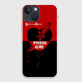 Чехол для iPhone 13 mini с принтом Poison heart в Кировске,  |  | depeche mode | альтернативный | вестник моды | депеш мод | дэйв гаан | индастриал | клинок | красное | кровь капли | мартин гор | музыка | надпись | новая волна | нож | рок | сердце | синти поп | черное