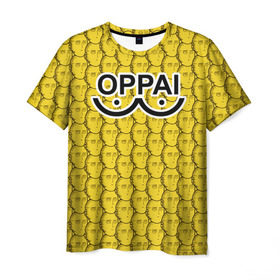 Мужская футболка 3D с принтом OPPAI в Кировске, 100% полиэфир | прямой крой, круглый вырез горловины, длина до линии бедер | anime | onepunchman | saitama | аниме | ванпанчмен | сайтама