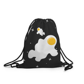 Рюкзак-мешок 3D с принтом Космические яйца в Кировске, 100% полиэстер | плотность ткани — 200 г/м2, размер — 35 х 45 см; лямки — толстые шнурки, застежка на шнуровке, без карманов и подкладки | Тематика изображения на принте: галактика | звезды | ночь | яичница