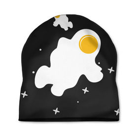 Шапка 3D с принтом Космические яйца в Кировске, 100% полиэстер | универсальный размер, печать по всей поверхности изделия | галактика | звезды | ночь | яичница