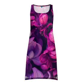 Платье-майка 3D с принтом Тюльпановый сад в Кировске, 100% полиэстер | полуприлегающий силуэт, широкие бретели, круглый вырез горловины, удлиненный подол сзади. | flower | краски | природа | розы | тюльпаны | цветы