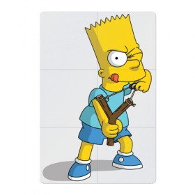 Магнитный плакат 2Х3 с принтом Bart Simpson в Кировске, Полимерный материал с магнитным слоем | 6 деталей размером 9*9 см | барт | разбойник | рогатка. | симпсоны