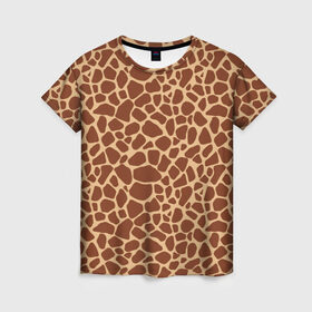 Женская футболка 3D с принтом Жираф в Кировске, 100% полиэфир ( синтетическое хлопкоподобное полотно) | прямой крой, круглый вырез горловины, длина до линии бедер | africa | afro | etnos | girafe | африка | афро | жираф | этно