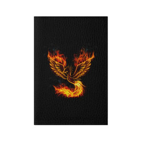 Обложка для паспорта матовая кожа с принтом Феникс в Кировске, натуральная матовая кожа | размер 19,3 х 13,7 см; прозрачные пластиковые крепления | fire | flame | in fire | smoke | в огне | дым | огненный | огонь