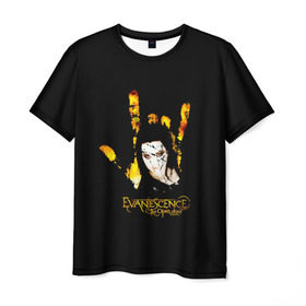 Мужская футболка 3D с принтом Evanescence рука в Кировске, 100% полиэфир | прямой крой, круглый вырез горловины, длина до линии бедер | Тематика изображения на принте: 