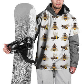 Накидка на куртку 3D с принтом Пчелы в Кировске, 100% полиэстер |  | Тематика изображения на принте: белый | желтый | крылья | мед | черный