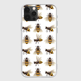 Чехол для iPhone 12 Pro Max с принтом Пчелы в Кировске, Силикон |  | Тематика изображения на принте: белый | желтый | крылья | мед | черный