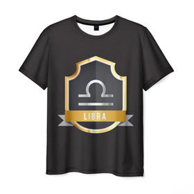 Мужская футболка 3D с принтом Весы (Libra) в Кировске, 100% полиэфир | прямой крой, круглый вырез горловины, длина до линии бедер | Тематика изображения на принте: гороскоп | знак | зодиак