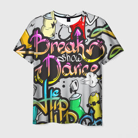Мужская футболка 3D с принтом Graffiti в Кировске, 100% полиэфир | прямой крой, круглый вырез горловины, длина до линии бедер | break | dance | graffiti | hip hop | rap | граффити | рэп | скейтборд | хип хоп