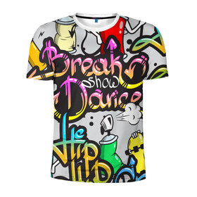 Мужская футболка 3D спортивная с принтом Graffiti в Кировске, 100% полиэстер с улучшенными характеристиками | приталенный силуэт, круглая горловина, широкие плечи, сужается к линии бедра | break | dance | graffiti | hip hop | rap | граффити | рэп | скейтборд | хип хоп