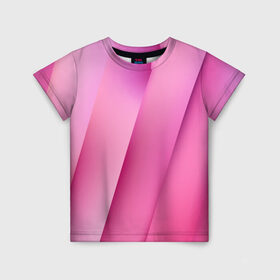 Детская футболка 3D с принтом Pink lines в Кировске, 100% гипоаллергенный полиэфир | прямой крой, круглый вырез горловины, длина до линии бедер, чуть спущенное плечо, ткань немного тянется | Тематика изображения на принте: pink | абстракция | геометрия | линии | розовый | текстура