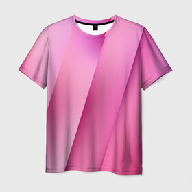 Мужская футболка 3D с принтом Pink lines в Кировске, 100% полиэфир | прямой крой, круглый вырез горловины, длина до линии бедер | pink | абстракция | геометрия | линии | розовый | текстура