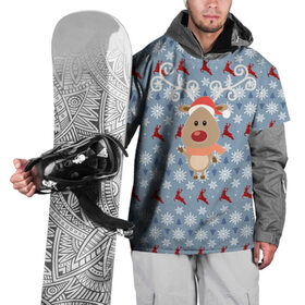 Накидка на куртку 3D с принтом Олень в Кировске, 100% полиэстер |  | дед мороз | зима | новый год | олень | праздник | рождество | снег | снежинки