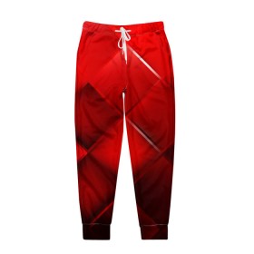Мужские брюки 3D с принтом Red squares в Кировске, 100% полиэстер | манжеты по низу, эластичный пояс регулируется шнурком, по бокам два кармана без застежек, внутренняя часть кармана из мелкой сетки | абстракция | геометрия | квадрат | текстура