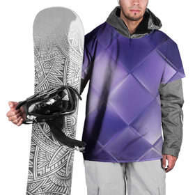 Накидка на куртку 3D с принтом Фиолетовые грани в Кировске, 100% полиэстер |  | абстракция | геометрия | квадрат | текстура | фиолетовый