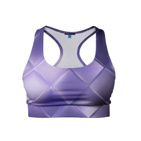 Женский спортивный топ 3D с принтом Фиолетовые грани в Кировске, 82% полиэстер, 18% спандекс Ткань безопасна для здоровья, позволяет коже дышать, не мнется и не растягивается |  | абстракция | геометрия | квадрат | текстура | фиолетовый