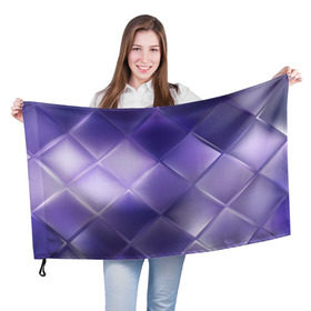 Флаг 3D с принтом Фиолетовые грани в Кировске, 100% полиэстер | плотность ткани — 95 г/м2, размер — 67 х 109 см. Принт наносится с одной стороны | Тематика изображения на принте: абстракция | геометрия | квадрат | текстура | фиолетовый