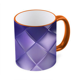 Кружка 3D с принтом Фиолетовые грани в Кировске, керамика | ёмкость 330 мл | Тематика изображения на принте: абстракция | геометрия | квадрат | текстура | фиолетовый