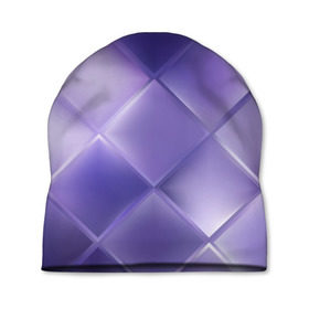 Шапка 3D с принтом Фиолетовые грани в Кировске, 100% полиэстер | универсальный размер, печать по всей поверхности изделия | Тематика изображения на принте: абстракция | геометрия | квадрат | текстура | фиолетовый