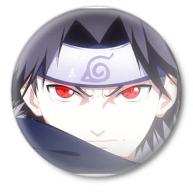 Значок с принтом Sasuke Uchiha в Кировске,  металл | круглая форма, металлическая застежка в виде булавки | 