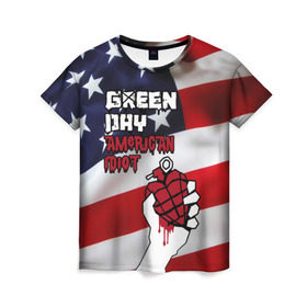 Женская футболка 3D с принтом Green Day American Idiot в Кировске, 100% полиэфир ( синтетическое хлопкоподобное полотно) | прямой крой, круглый вырез горловины, длина до линии бедер | american idiot | green day | альтернативный | билли джо армстронг | грин дей | группа | зелёный день | майк дёрнт | музыка | панк | поп | поппанк | рок | сша | тре кул | флаг
