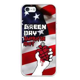 Чехол для iPhone 5/5S матовый с принтом Green Day American Idiot в Кировске, Силикон | Область печати: задняя сторона чехла, без боковых панелей | american idiot | green day | альтернативный | билли джо армстронг | грин дей | группа | зелёный день | майк дёрнт | музыка | панк | поп | поппанк | рок | сша | тре кул | флаг