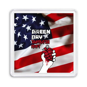Магнит 55*55 с принтом Green Day American Idiot в Кировске, Пластик | Размер: 65*65 мм; Размер печати: 55*55 мм | american idiot | green day | альтернативный | билли джо армстронг | грин дей | группа | зелёный день | майк дёрнт | музыка | панк | поп | поппанк | рок | сша | тре кул | флаг