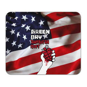 Коврик прямоугольный с принтом Green Day American Idiot в Кировске, натуральный каучук | размер 230 х 185 мм; запечатка лицевой стороны | american idiot | green day | альтернативный | билли джо армстронг | грин дей | группа | зелёный день | майк дёрнт | музыка | панк | поп | поппанк | рок | сша | тре кул | флаг
