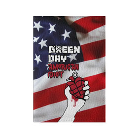 Обложка для паспорта матовая кожа с принтом Green Day American Idiot в Кировске, натуральная матовая кожа | размер 19,3 х 13,7 см; прозрачные пластиковые крепления | Тематика изображения на принте: american idiot | green day | альтернативный | билли джо армстронг | грин дей | группа | зелёный день | майк дёрнт | музыка | панк | поп | поппанк | рок | сша | тре кул | флаг