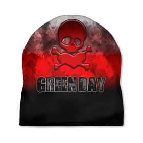 Шапка 3D с принтом Череп и сердце Green Day в Кировске, 100% полиэстер | универсальный размер, печать по всей поверхности изделия | american idiot | green day | альтернативный | билли джо армстронг | грин дей | группа | зелёный день | кости | майк дёрнт | музыка | надпись | панк | поп | поппанк | рок | тре кул | флаг | череп