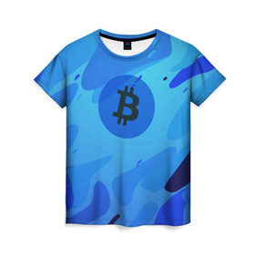 Женская футболка 3D с принтом Blue Sea Camo Bitcoin в Кировске, 100% полиэфир ( синтетическое хлопкоподобное полотно) | прямой крой, круглый вырез горловины, длина до линии бедер | blue | camo | camouflage | coin | crypto | currency | ethereum | litecoin | mining | token | биткоин | биток | камо | камуфляж | крипта | крипто | криптовалюта | лайткоин | майнинг | ферма | эфир
