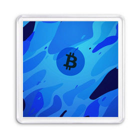 Магнит 55*55 с принтом Blue Sea Camo Bitcoin в Кировске, Пластик | Размер: 65*65 мм; Размер печати: 55*55 мм | Тематика изображения на принте: blue | camo | camouflage | coin | crypto | currency | ethereum | litecoin | mining | token | биткоин | биток | камо | камуфляж | крипта | крипто | криптовалюта | лайткоин | майнинг | ферма | эфир