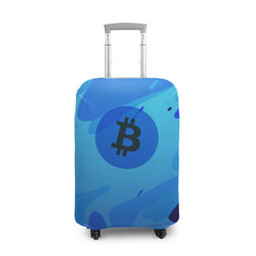 Чехол для чемодана 3D с принтом Blue Sea Camo Bitcoin в Кировске, 86% полиэфир, 14% спандекс | двустороннее нанесение принта, прорези для ручек и колес | blue | camo | camouflage | coin | crypto | currency | ethereum | litecoin | mining | token | биткоин | биток | камо | камуфляж | крипта | крипто | криптовалюта | лайткоин | майнинг | ферма | эфир