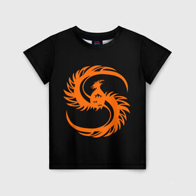 Детская футболка 3D с принтом phoenix в Кировске, 100% гипоаллергенный полиэфир | прямой крой, круглый вырез горловины, длина до линии бедер, чуть спущенное плечо, ткань немного тянется | phenix | phoenix | огненная птица | огонь
