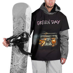 Накидка на куртку 3D с принтом Green Day магнитофон в огне в Кировске, 100% полиэстер |  | american idiot | green day | альтернативный | билли джо армстронг | грин дей | группа | зелёный день | майк дёрнт | музыка | панк | поп | поппанк | рок | тре кул