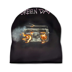 Шапка 3D с принтом Green Day магнитофон в огне в Кировске, 100% полиэстер | универсальный размер, печать по всей поверхности изделия | Тематика изображения на принте: american idiot | green day | альтернативный | билли джо армстронг | грин дей | группа | зелёный день | майк дёрнт | музыка | панк | поп | поппанк | рок | тре кул